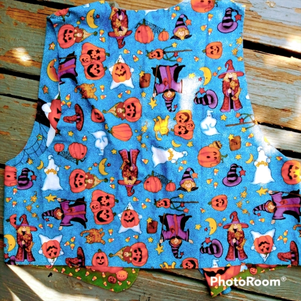 Vtg 90s Halloween vest reversible - Picture 7 of 16